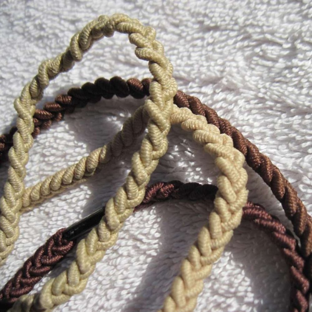 2 Goody 3 Strand Braided Color Collection Hair Head Bands Blonde Brown Brunette